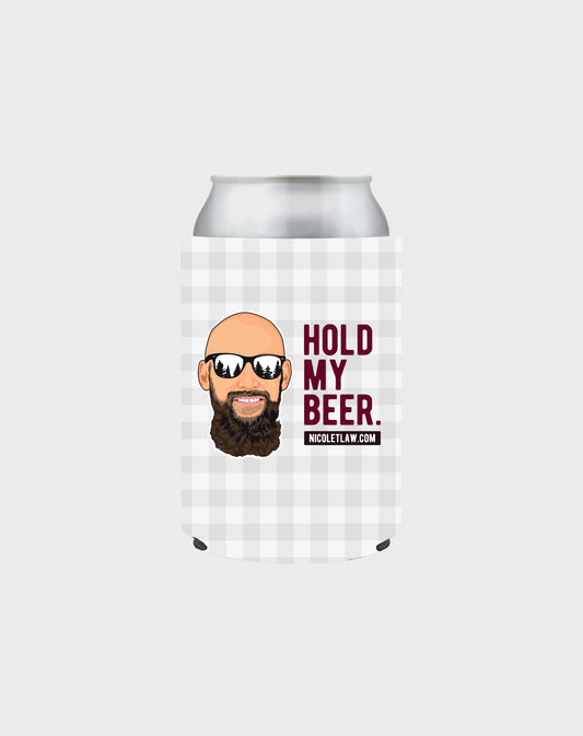 hold my beer flannel koozie