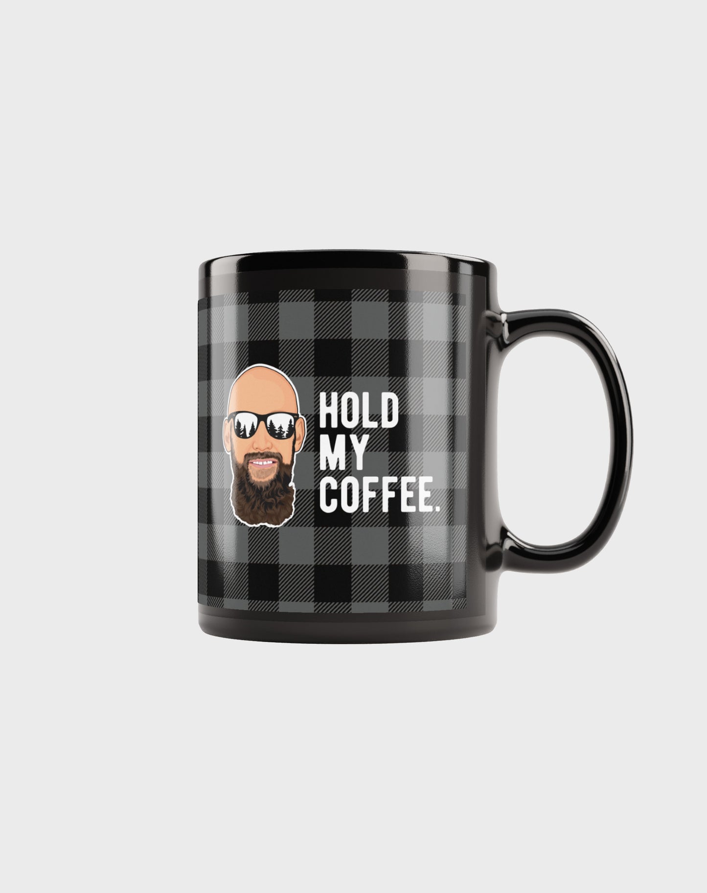 hold my coffee flannel mug