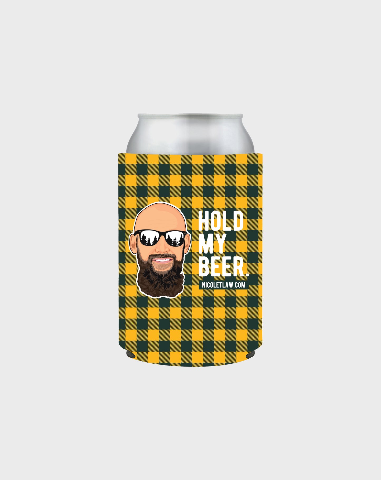 hold my beer flannel koozie